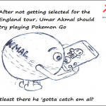 Umar Akmal plays the Pokemon Go game