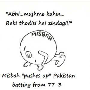 Misbah 'pushed up' Pakistan from 77-3