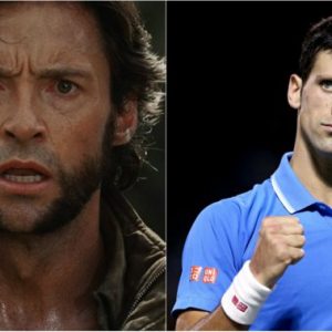 Novak Djokovic and Hugh Jackman