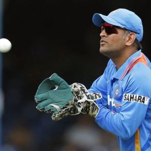 MS Dhoni's lightning glove work