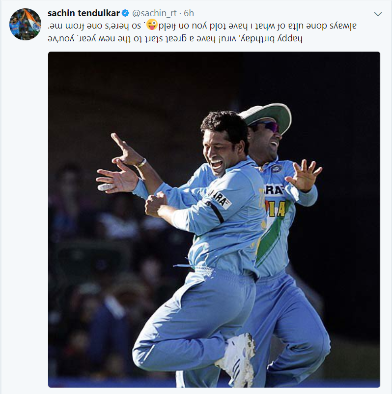 Sachin's 'ulta' birthday tweet