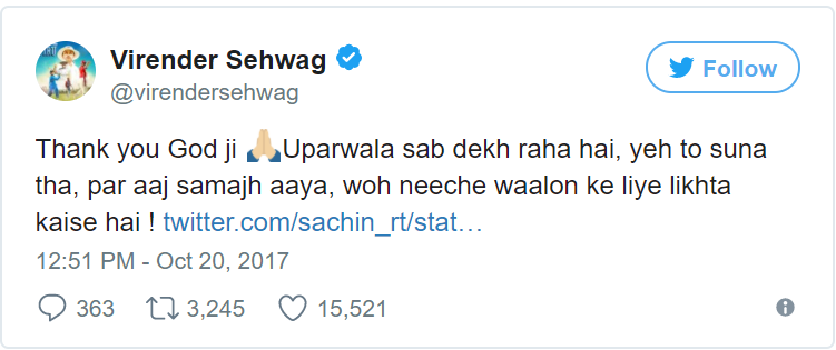 Sachin's 'ulta' birthday tweet