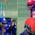 Prithvi Shaw loses his wicket after school boy error against MI