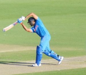Rohit Sharma signals the crowd to chant 'India India'