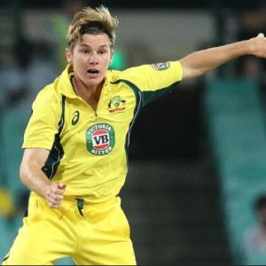 Adam Zampa applies something suspicious on the ball