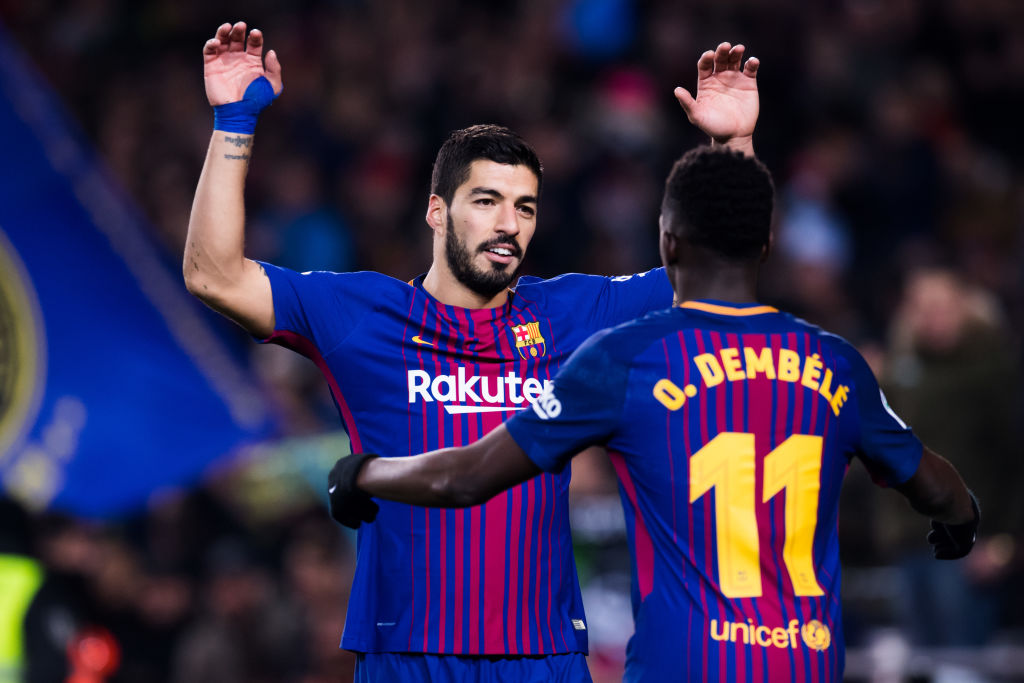 Luis Suarez on Dembele