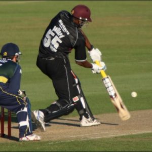 Pollard and Bumrah almost bang into each other