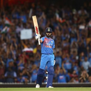 Virat Kohli hits a six down the ground