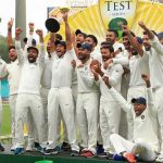 Indian team celebrates series win against Australia