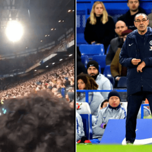 Chelsea fans chant Fuck off Sarri