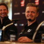 WATCH: Kevin Magnussen and Romain Grosjean awkwardly unveil Haas 2019 livery