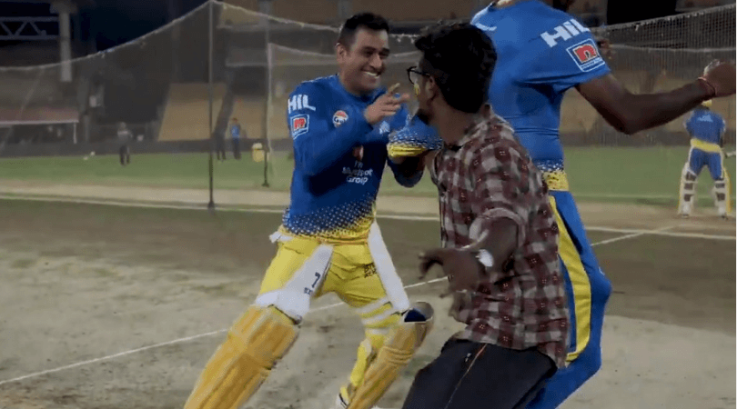 MS Dhoni runs away from an invader