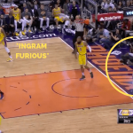 WATCH: LeBron James causes turnover by hitting backboard in loss vs Suns