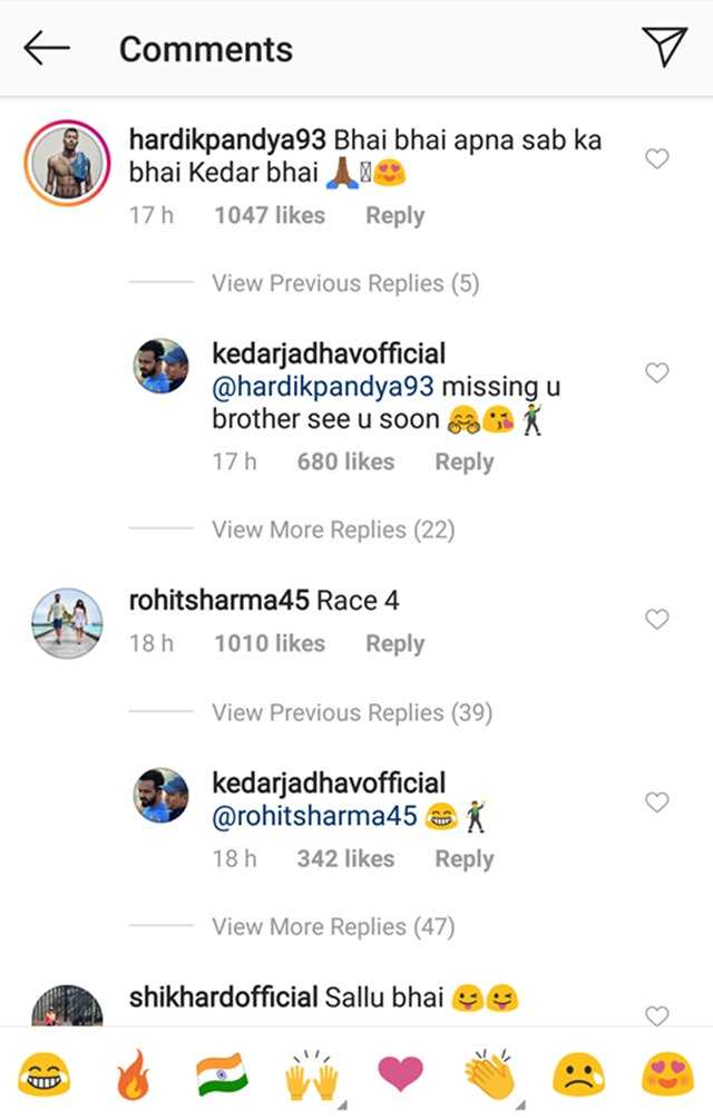 Shikhar Dhawan and Hardik Pandya troll Kedar Jadhav
