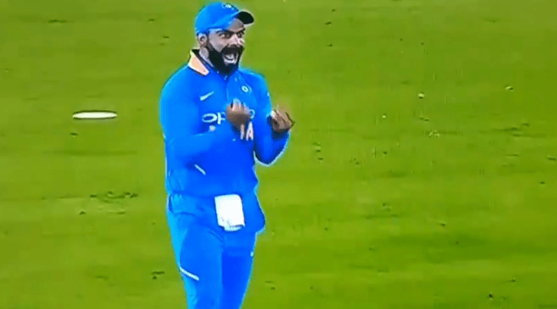 Virat Kohli catches Usman Khawaja off Kedar Jadhav