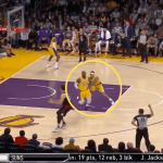 WATCH: Kyle Kuzma literally pushes LeBron James to play some defense vs Clippers