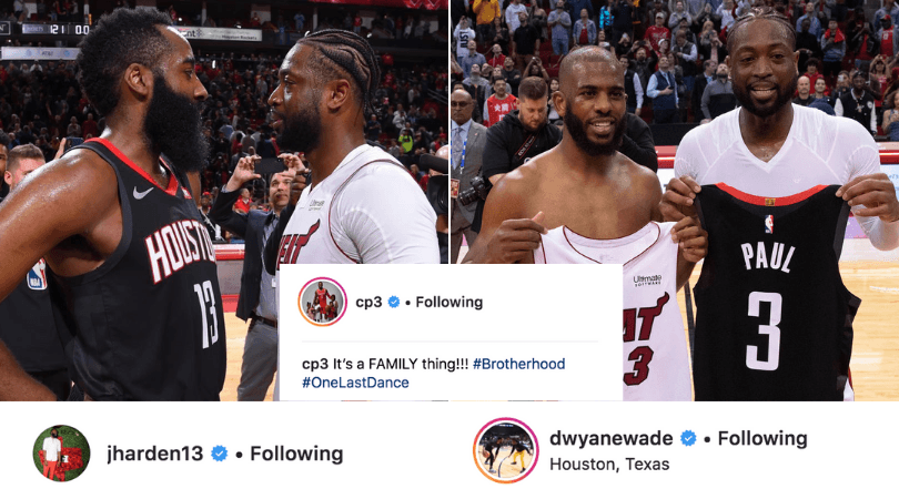 James Harden posts emotional farewell message for Dwyane Wade, Wade responds