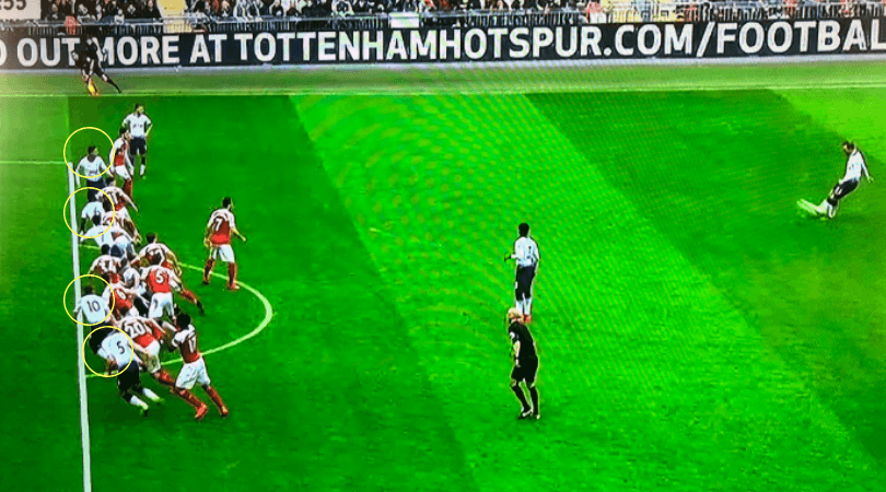 4 tottenham players offside
