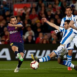 Jordi Alba goal vs Real Sociedad: Barca star gives instant 2-1 lead with clean strike