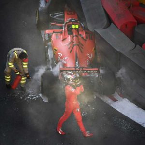 Charles Leclerc crash: Watch Ferrari driver crash into barrier at Azerbaijan Grand Prix