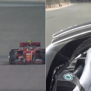 WATCH: Lewis Hamilton waves towards Charles Leclerc while overtaking him at Bahrain GP