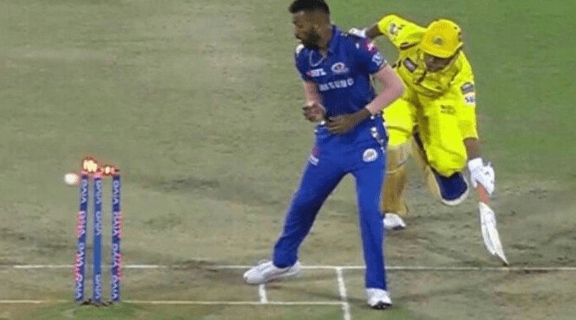 MS Dhoni run-out vs MI