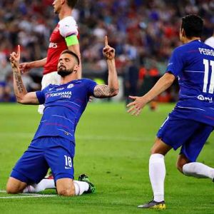 Olivier Giroud Vs Arsenal: Watch Chelsea's striker handing over lead to the Blues in the Europa League final