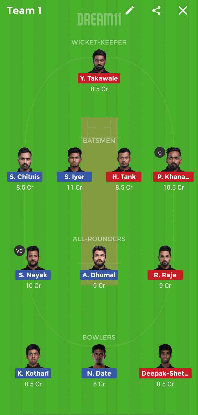 NBB vs SS Dream 11