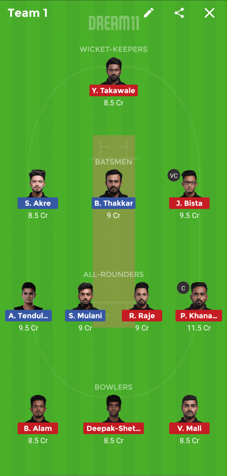 AT vs SS Dream 11