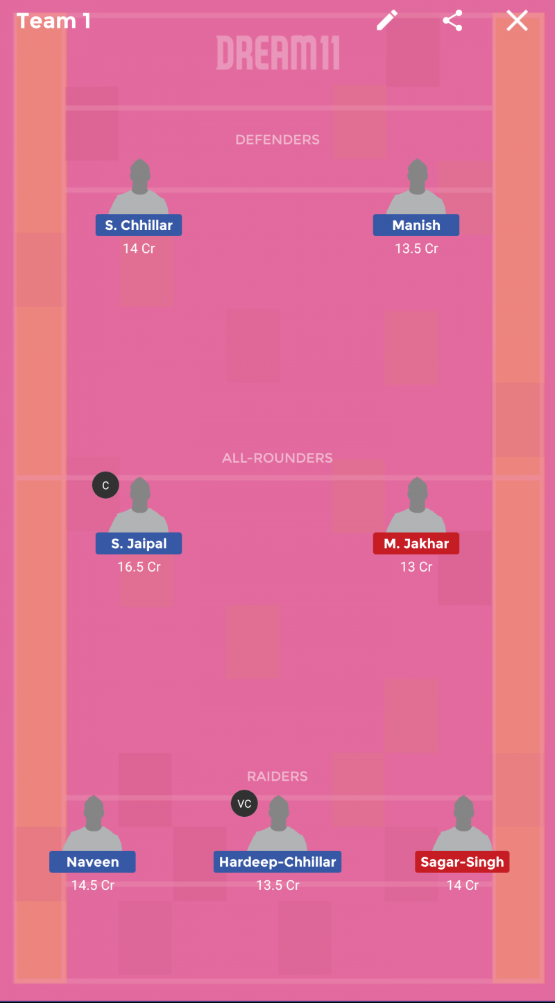 DLD vs HRH Dream 11