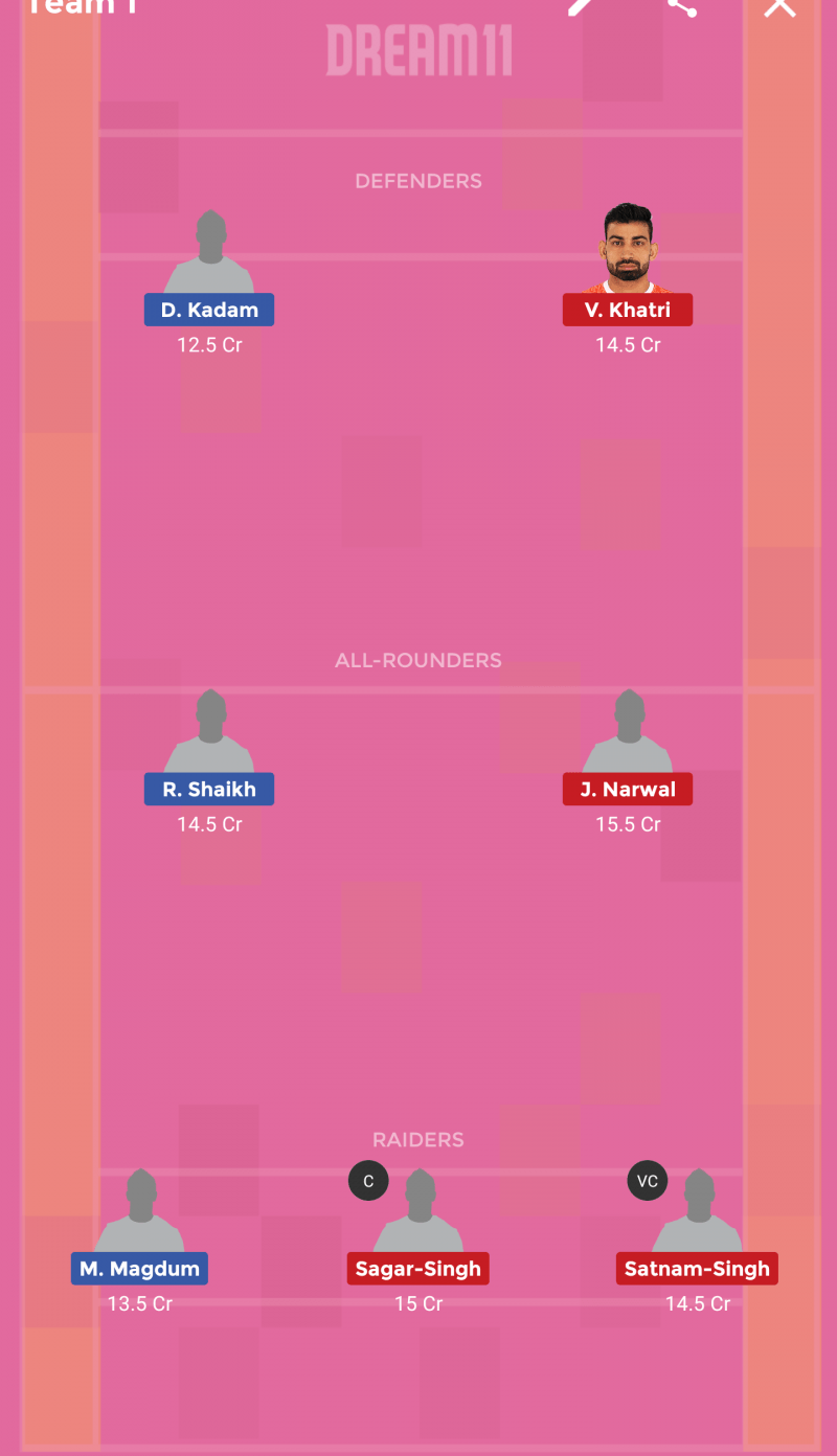 MCR vs HRH Dream 11