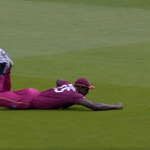 Carlos Brathwaite dives unnecessarily vs NZ: Watch WI all-rounder's funniest-ever fielding effort