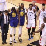 Kevin Durant injury: Toronto Raptors fans cheer as Kevin Durant leaves NBA finals game 5 with an injury