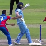 WATCH: Gulbadin Naib stops Eoin Morgan from reaching the crease during England vs Afghanistan World Cup match