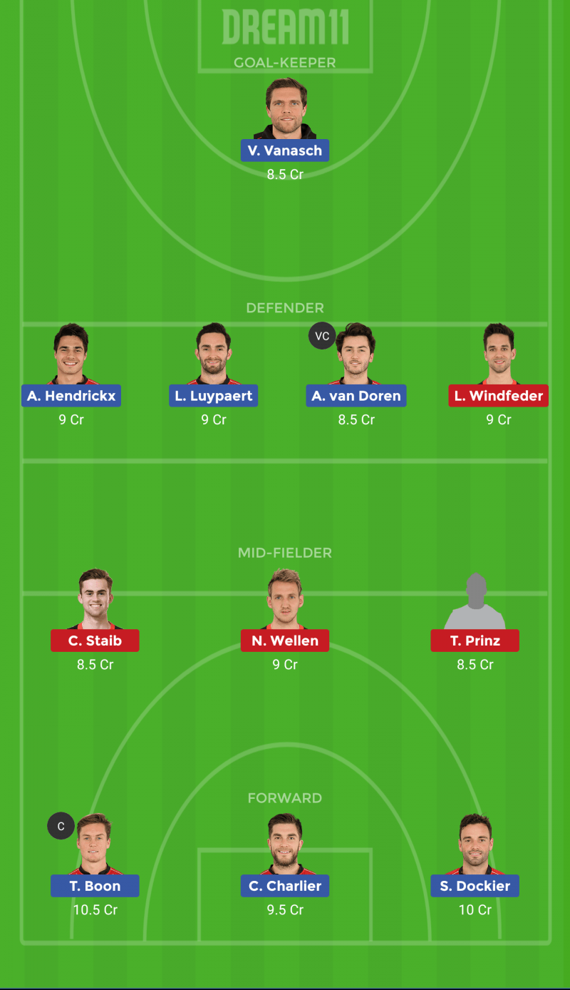 BEL vs GER Dream11