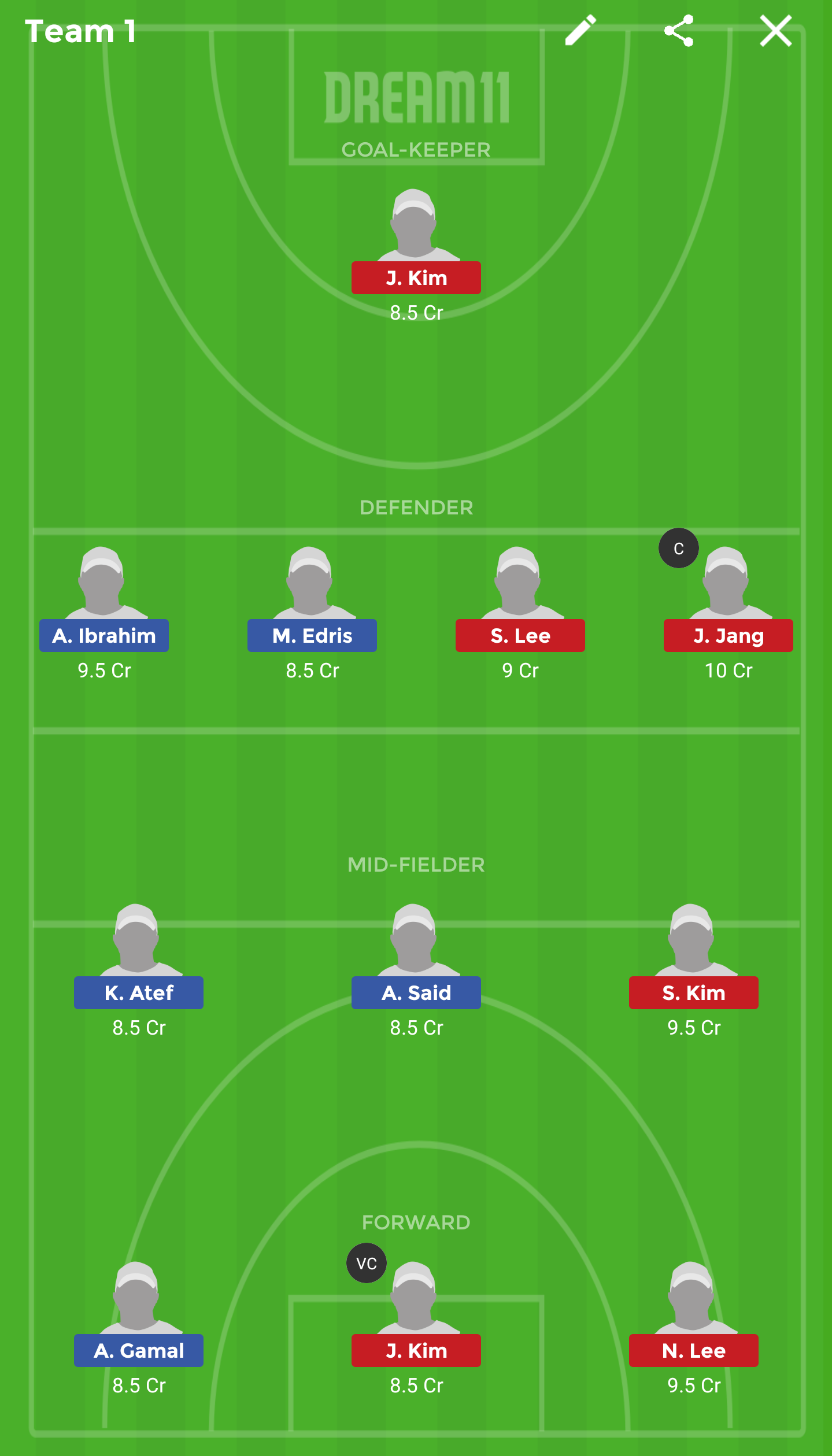EGY vs KOR Dream 11