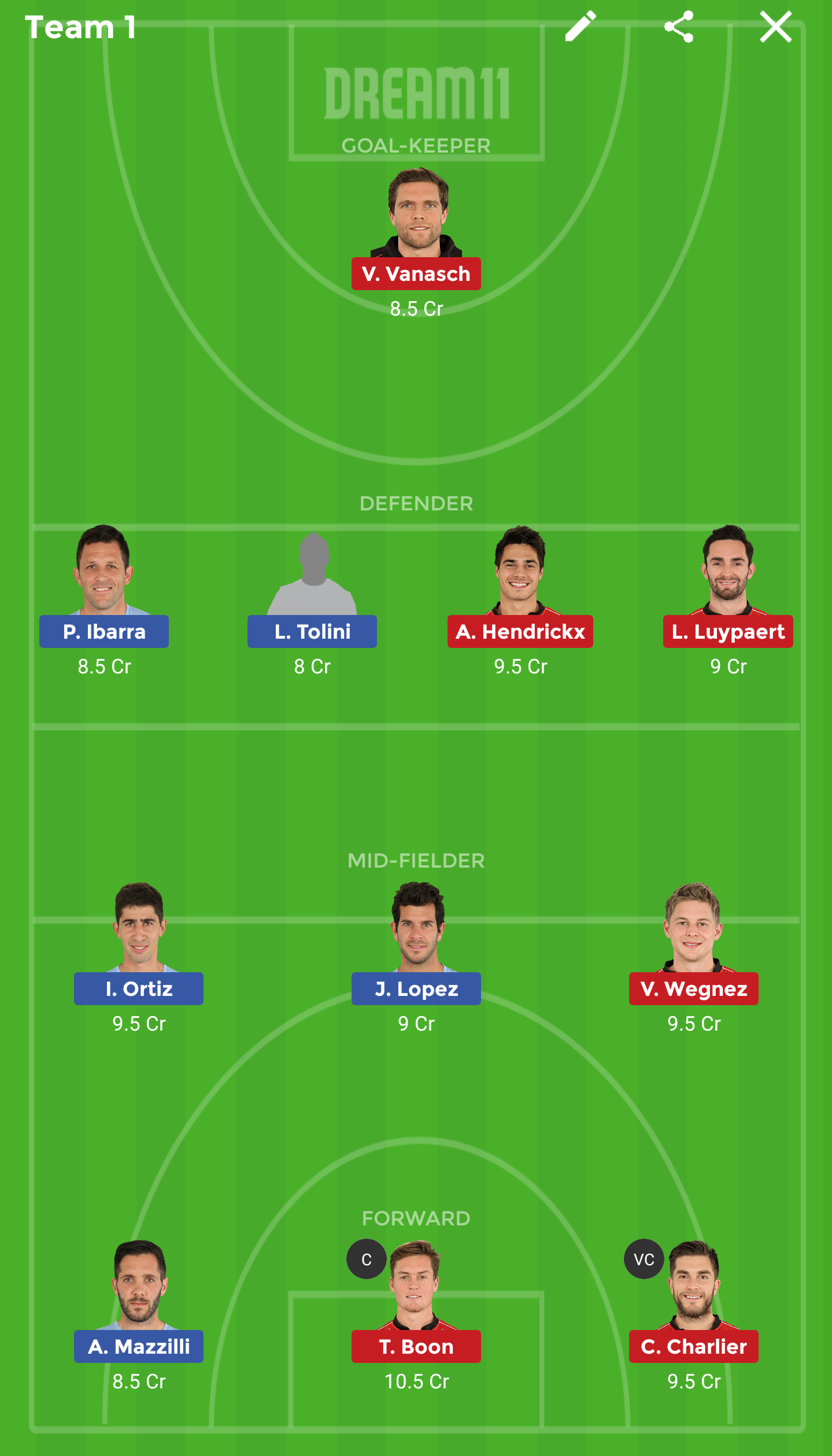 ARG vs BEL Dream11