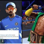 WWE Champion kofi kingston wishes the Indian cricket team for ICC world cup 2019 on social media.