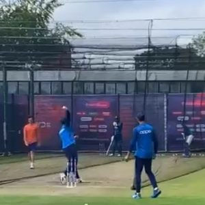 Watch MS Dhoni bowl: Veteran Indian player Dhoni bowls leg spin in nets ahead of West Indies game