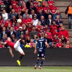 Phil Jones somehow handles the ball while attempting overhead kick