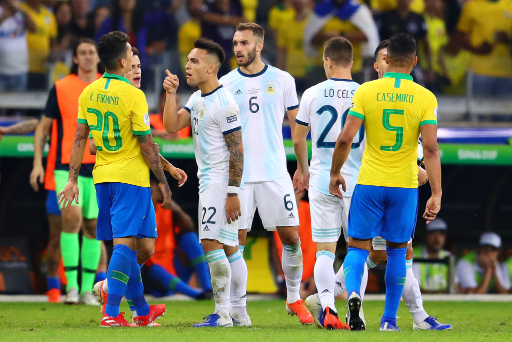 Roberto Firmino: Watch Lautaro Martinez getting nutmegged by Firmino and shout 'I will break your jaw'