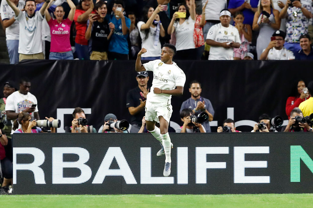 Watch: Real Madrid’s Rodrygo Goes makes Bayern Defender Niklas Sule look foolish with a stunning free kick