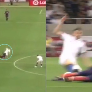 Jorginho's double footed tackle on Antoine Griezmann leaves the new signing in pain agony