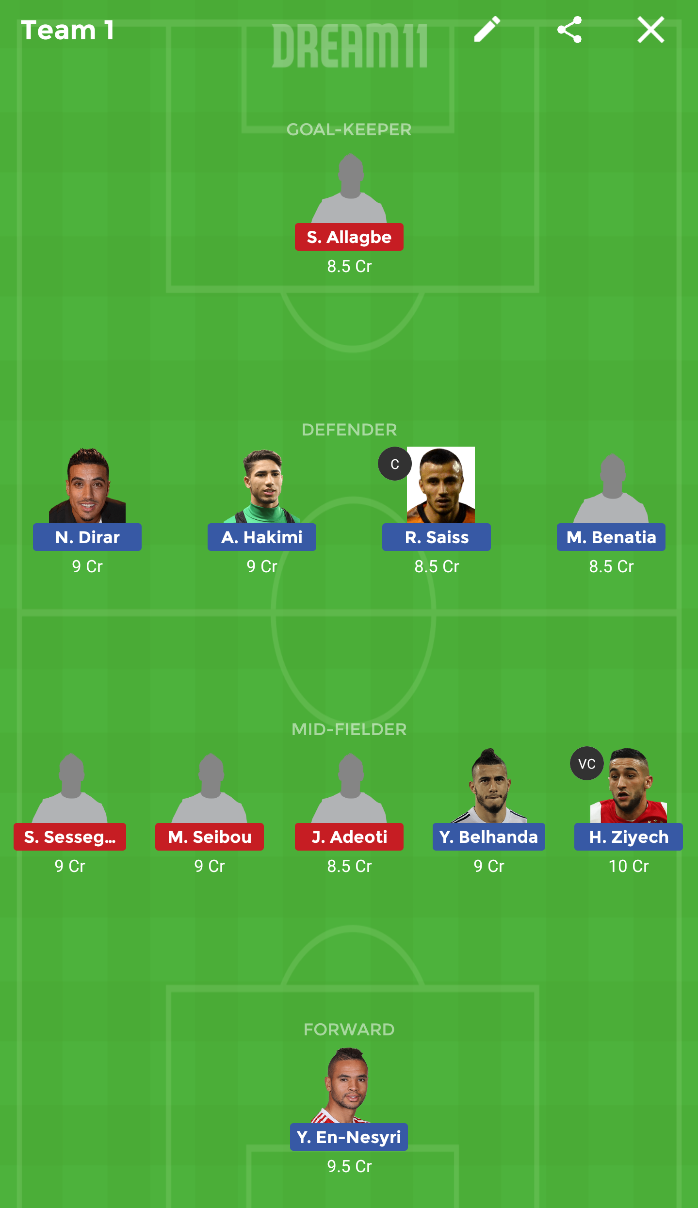 MOR vs BNI Dream 11
