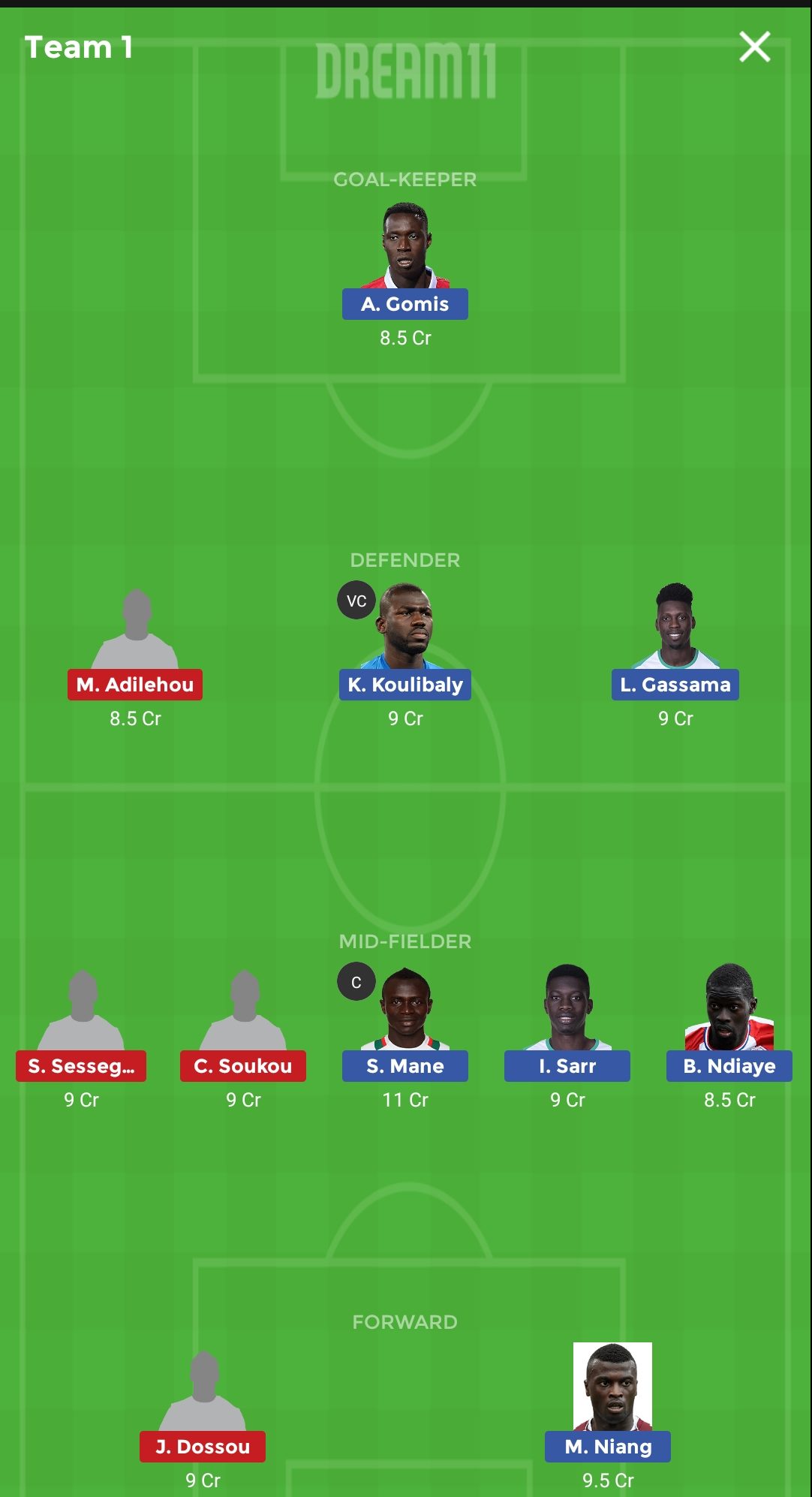SEN vs BNI Dream11