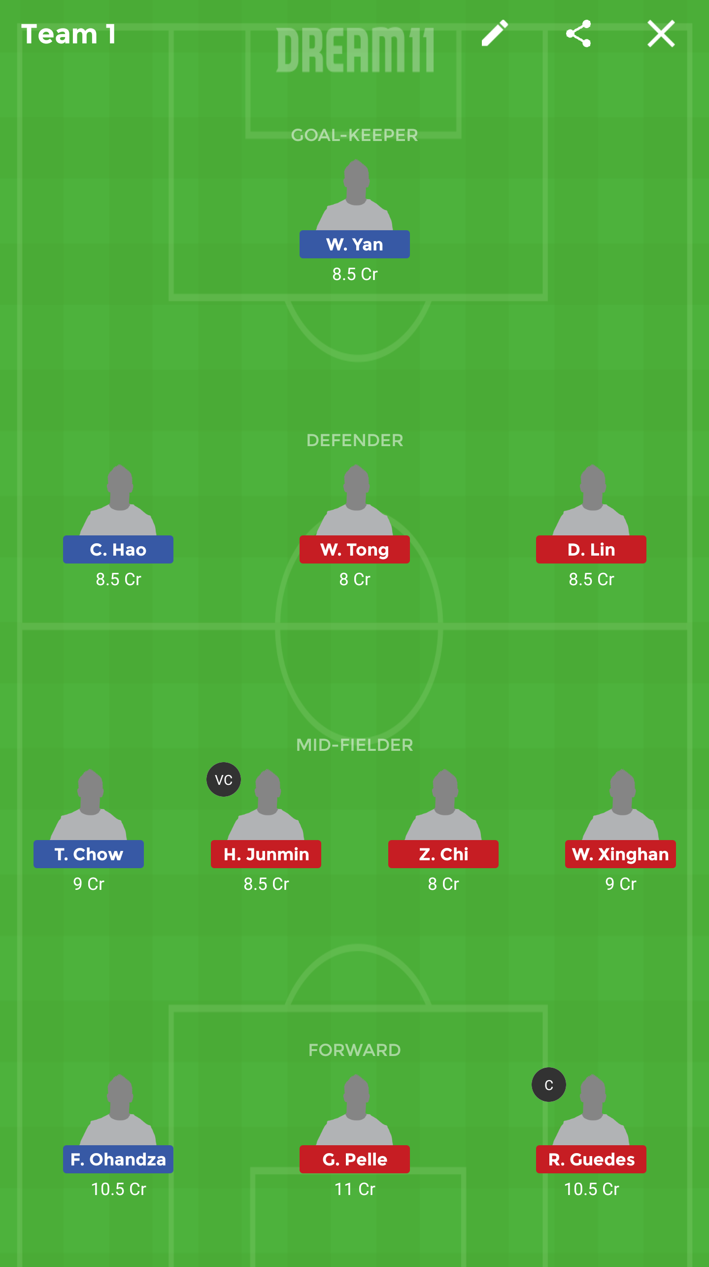 HN vs SHD Dream11 Team