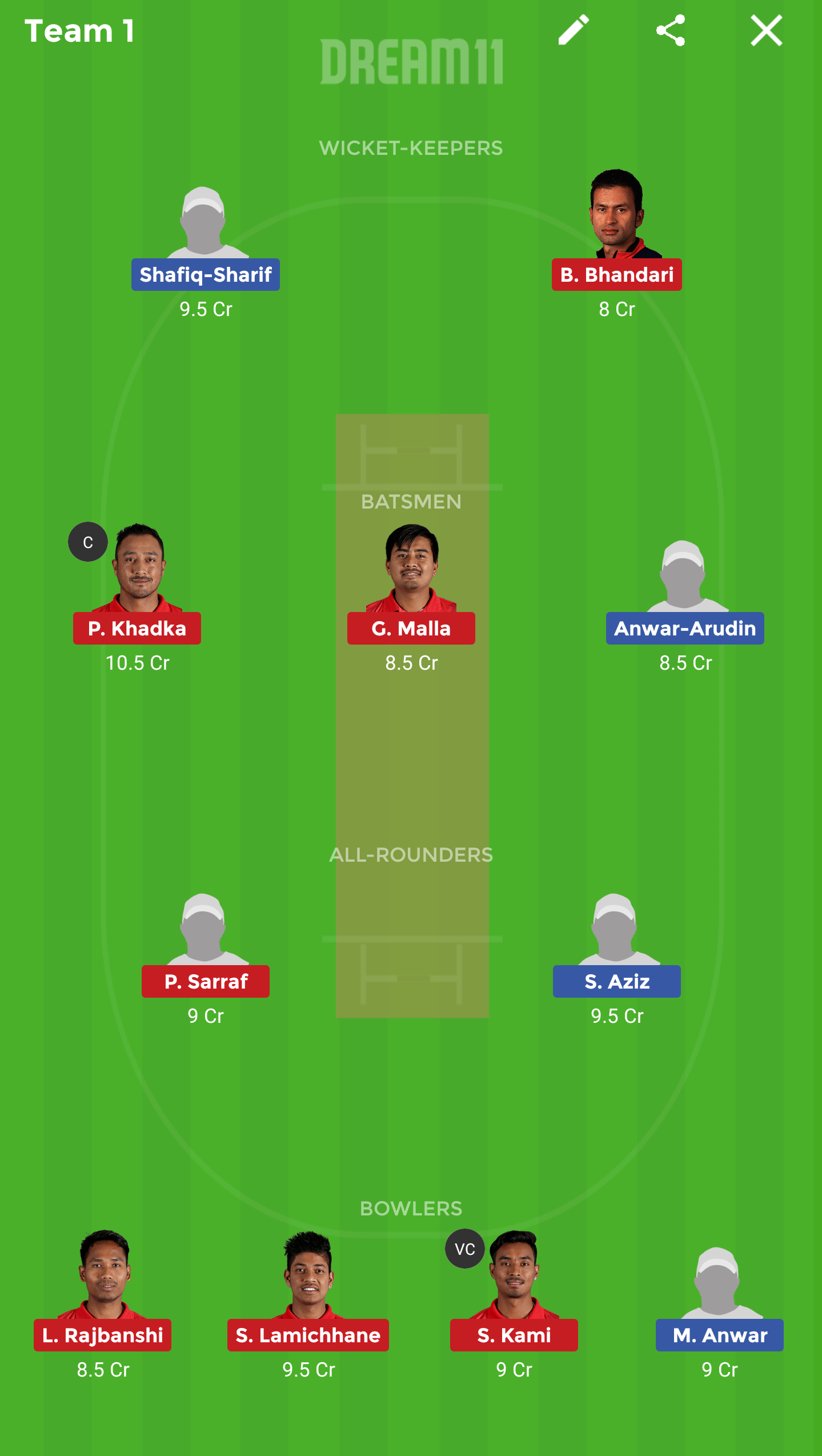 MAL vs NEP Dream11