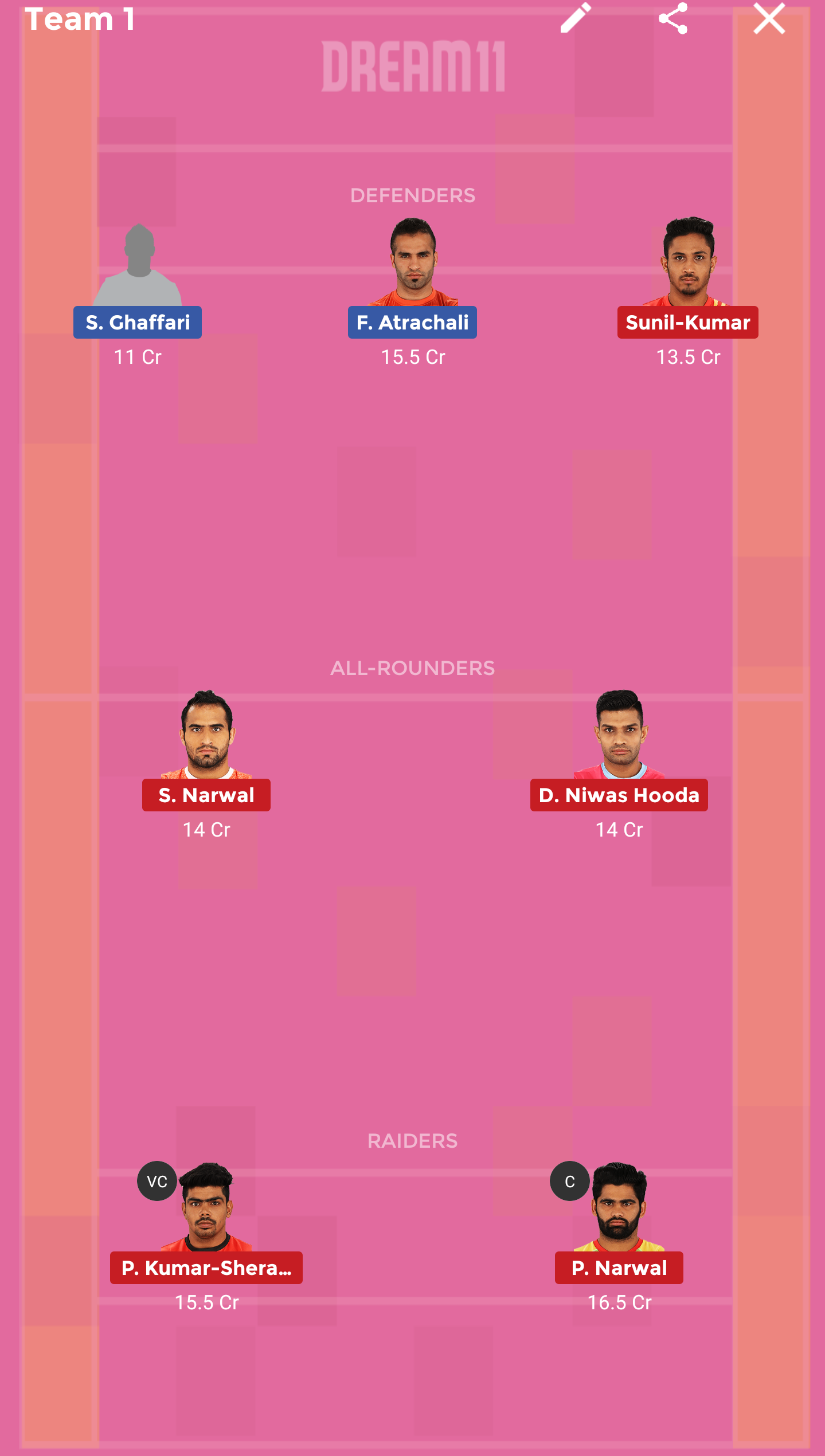 WD-7 vs IN-7 Dream11