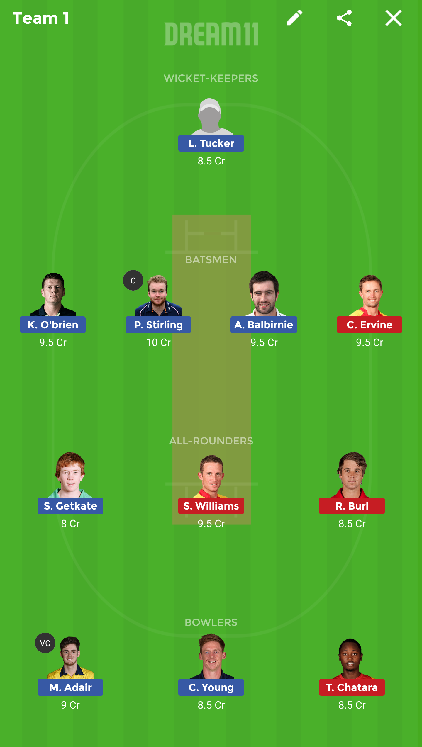 IRE vs ZIM Dream11