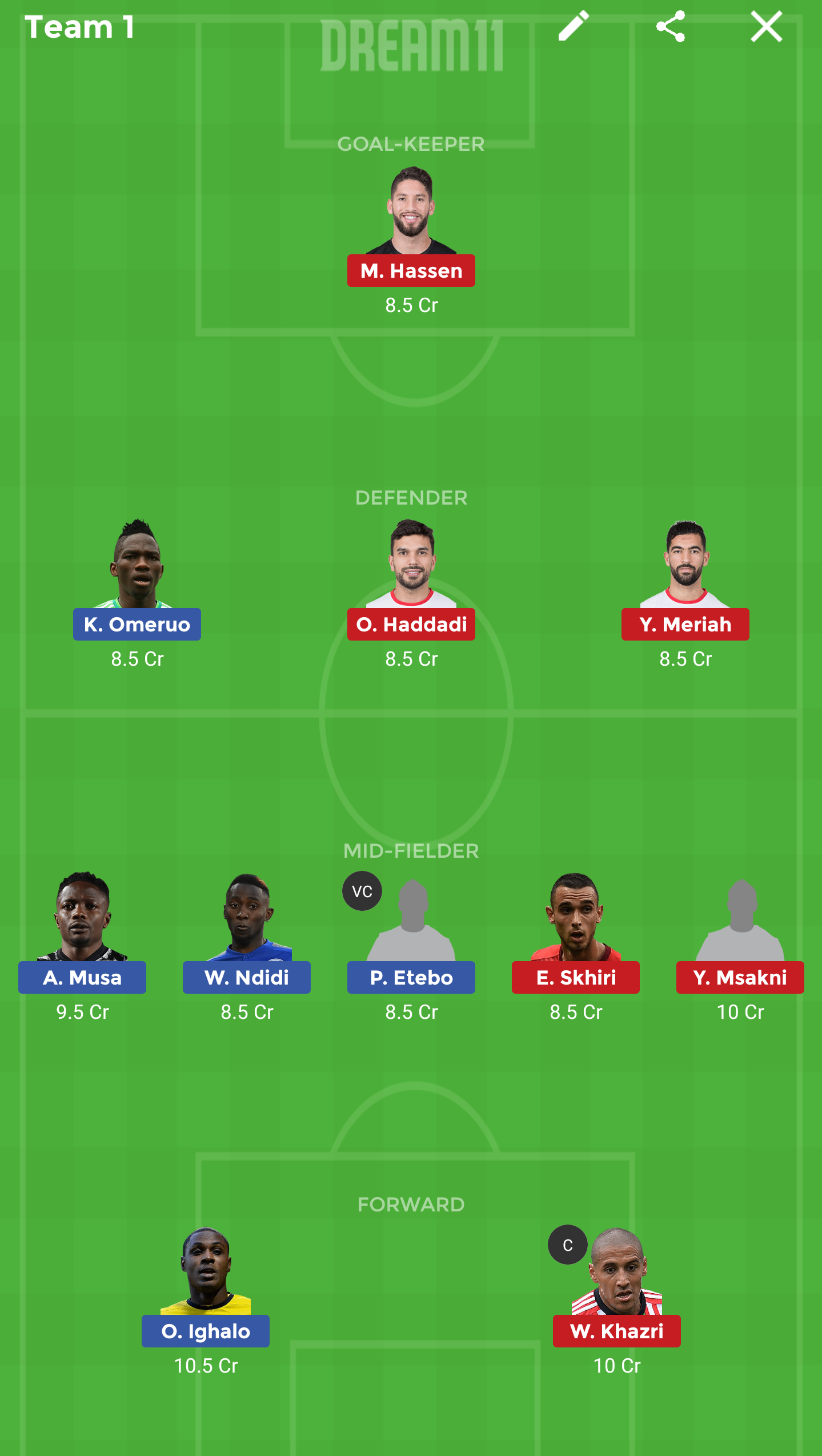 NGA vs TUN Dream11